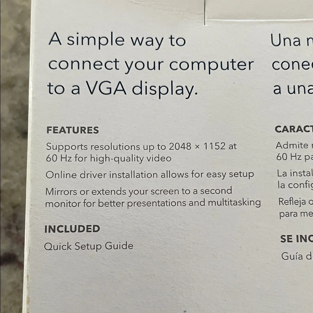 NWT Insignia USB to VGA Adapter